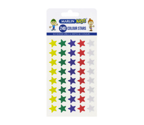 Marlin Self-Adhesive Labels 240x5 Assorted Colour Stars 