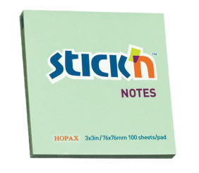 Stick'n Notes Cube 76x76mm 100 Sheets Pastel Green