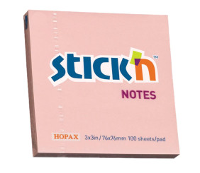 Stick'n Notes Cube 76x76mm 100 Sheets Pastel Pink