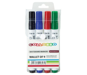Collosso Whiteboard Markers Wallet of 4