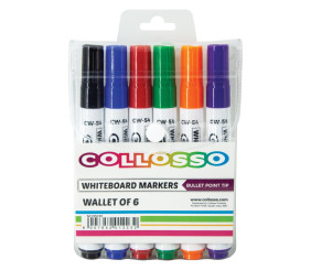 Collosso Whiteboard Markers Wallet of 6