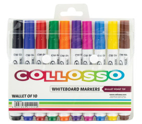 Collosso Whiteboard Markers Wallet of 10