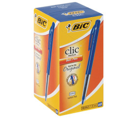 Bic Click Medium Ballpoint Pen Blue Box of 60