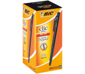 Bic Click Medium Ballpoint Pen Black Box of 60