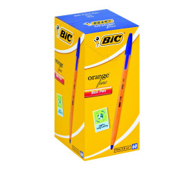 Bic Orange Fine Point Pen Blue Box Of 60