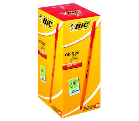 Bic Orange Fine Point Pen Red Box Of 60