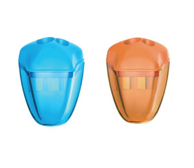 Bantex Two Hole Sharpener With Container Blue Or Orange