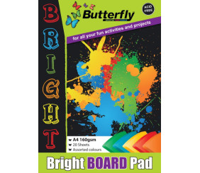 Butterfly Project Board Pad Bright A4 20 Sheets