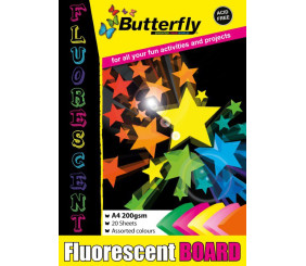 Butterfly Project Board Pad Fluorescent A4 20 Sheets