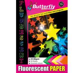 Butterfly Project Paper Pad Fluorescent A4 50 Sheets