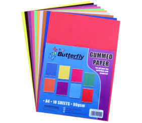 Butterfly A4 Gummed Paper 10 Sheets