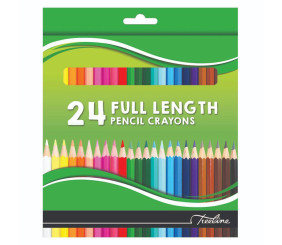 Treeline Pencil Crayons 24 Colours Full Length