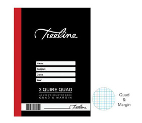 A4 288 pg 3 Quire Quad & Margin Treeline