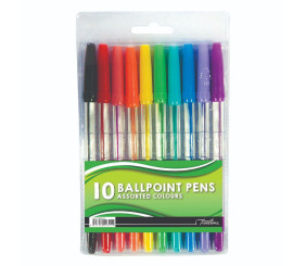Treeline Ballpoint Pens Set Of 10 Assorted Colours