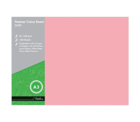Treeline A3 Project Board 160gsm Pastel Pink 100S