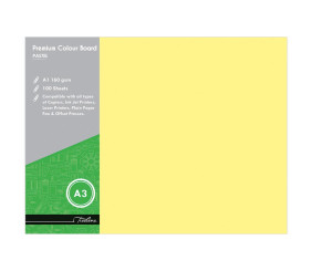 Treeline A3 Project Board 160gsm Pastel Yellow 100S
