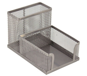 SDS M415S Wire Mesh Metal Cube & Pen Holder Silver