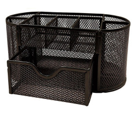 SDS M820 Wire Mesh Clip and Pin Holder with Drawer Organizer Black 
