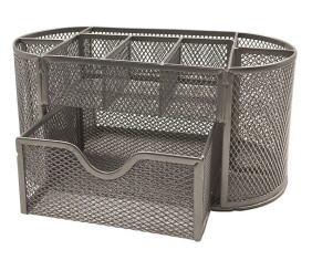 SDS M820S Wire Mesh Clip and Pin Holder with Drawer Organizer Silver 