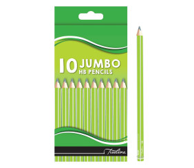Treeline Triangular Jumbo HB Pencils Full Length Pack of 10